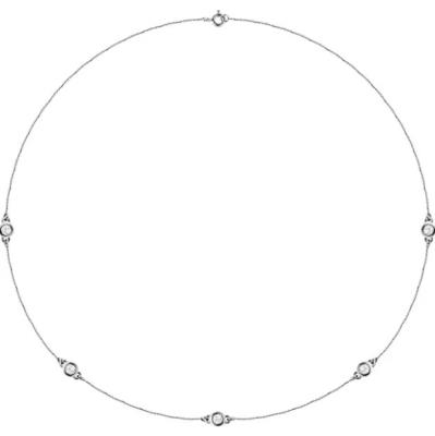 14K Yellow 1 CTW Lab-Grown Diamond 5-Station 18" Necklace