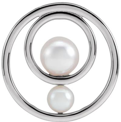 14K White Akoya Cultured Pearl Hold You Forever® Pendant