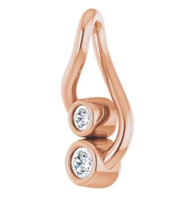 14K Rose .07 CTW Diamond Freeform Pendant
