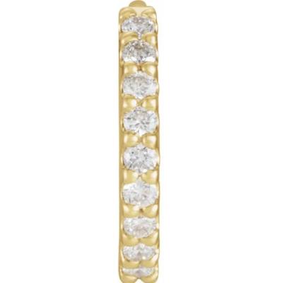 14K Yellow 1/8 CTW Diamond Hinged 10.32 mm Hoop Single Earring