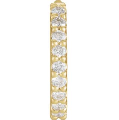 14K Yellow 1/5 CTW Diamond Hinged 16 mm Hoop Single Earring