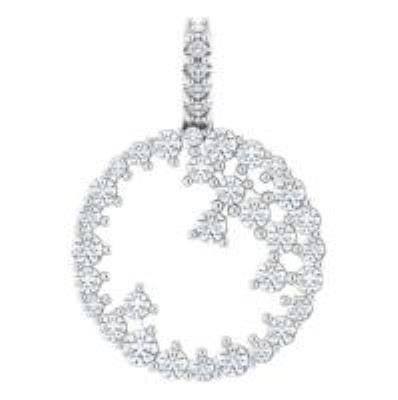 14K Yellow 3/4 CTW Diamond Scattered Circle 16-18" Necklace