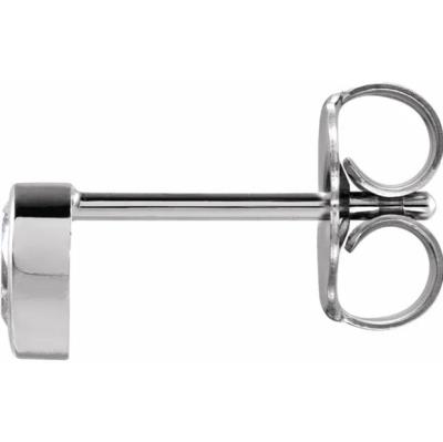 14K White .05 CT Diamond Micro Bezel-Set Single Earring