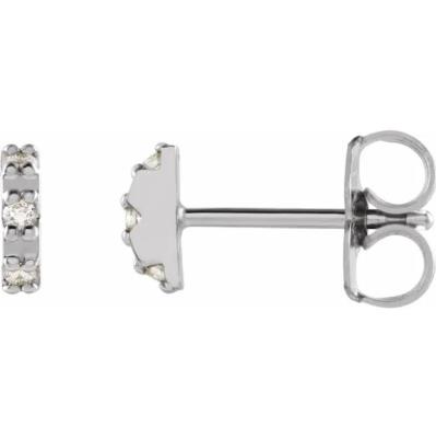 14K White .04 CTW Diamond Half Circle Earrings
